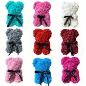 Resim El Yapımı Gül Ayı - Sevgililer Günü, Anneler Günü, Yıldönümü & Düğün Hediyeleri için Yapay Köpük Çiçekli Teddy, 16.99x22.99 cm 