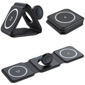 Resim Geeroyoo Katlanabilir 3 Ü 1 Arada Hızlı Şarj İstasyonu: Telefon, Saat Ve Kulaklık İçin Kablosuz Şarj Cihazı 