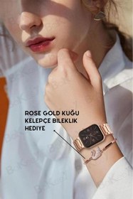 Resim Bakeey G9 Mini 3 Kordonlu Bileklik Hediyeli Kadın Akıllı Saat Android Ios Uyumlu Hediye Pembe Watch 8 9 