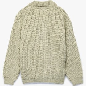Resim Kız Bebek Düğmeli Cepli Uzun Kollu Polo Yaka Triko Hırka 