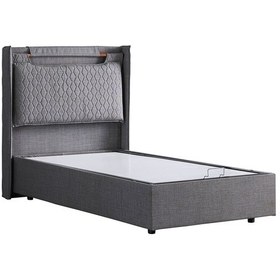 Resim Setaymobilya Baza, Zagreb Tek Kişilik Baza + Başlık Seti, Gri 