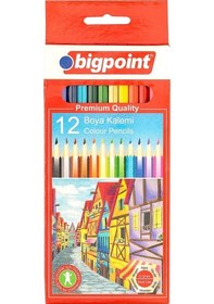 Resim Bigpoint Kuru Boya 12 Renkli Karton Kutu Bp940-12 Boya Kalemleri 