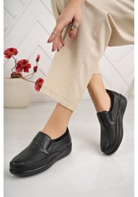 Resim Castle Black 42631 Kadın Deri Kemik Çıkıntılı Comfort Ayakkabı Siyah Nubuk Siyah 