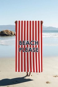 Resim Dijital Baskı Plaj Deniz Havlusu Beach Please Desenli Peştamal HVL0200 