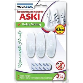 Resim Vodaseal İz Bırakmaz 3 Lü Oval Askı Hs-09 