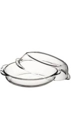 Resim Oval Borcam Fırın Kabı, Kapaklı, 2250 Cc, 35X19,5 Cm, Beyaz 