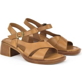 Resim Ziya, Kadın Hakiki Deri Topuklu Sandalet 151992z8002 Taba 151992z8002 320 Taba 