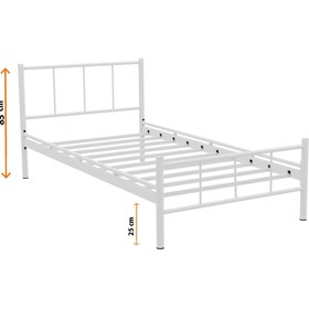 Resim FANO Mira Metal Karyola Beyaz Tek Kişilik Ferforje Yatak 90x190, 90x200, 100x200, 120x190, 120x200 