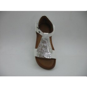 Resim Piarmoni 01220 Deri Ortopedik Beyaz Gümüş Sandalet 21-25 Beyaz 