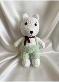 Resim perasse Tulumlu ayıcık oyuncak amigurumi 20 cm 