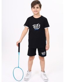 Resim Toontoy Kids Toontoy Erkek Çocuk Baskılı Şortlu Takım Siyah 