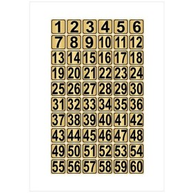 Resim Altın Renk Metal Kapı Masa Dolap Numarası 60 Adet 