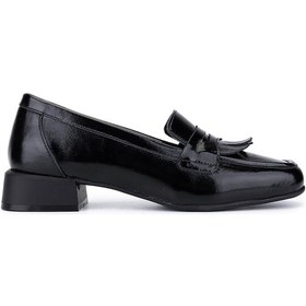 Resim Tamer Tanca Kadın Hakiki Deri Siyah Rugan Loafer Ayakkabı 1161 7206 Bn Ayk Sk25-26 Sıyah Krsk Rgn Siyah 