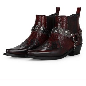 Resim FootCourt Bordo Deri Kadın Kovboy Bot 