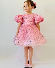 Resim H L Y Karol Tasarım Pembe Taşlı Vintage Kız Bebek Elbise,doğum Günü Elbise,fotoğraf Çekim Elbise,1-11 Yaş Uygun Pembe 