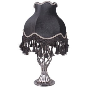 Resim Kadife Kaplı El Yapımı Klasik Model Abajur 