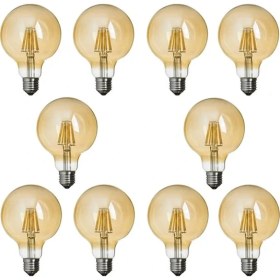 Resim DEPAR Edison G95 Flamanlı Rustik 4 W LED Ampul Dekoratif Vintage Aydınlatma 10'lu 