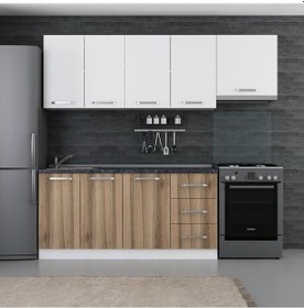 Resim Minar 230 Cm Mutfak Dolabı Beyaz Dore 230-D7 Beyaz 