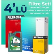 Resim Filtron Ford Focus 1.6 Benzin Filtre Bakım Seti Castrol Motor Yağlı (1998-2005) 4 Lü 