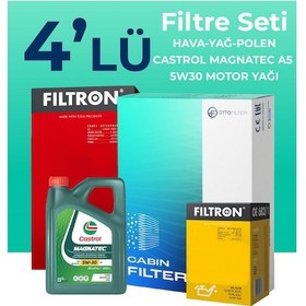Resim Filtron Ford Focus 1.6 Benzin Filtre Bakım Seti Castrol Motor Yağlı (1998-2005) 4 Lü 