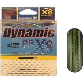 Resim Captain Dynamic Soft Pe 8 Örgü Spin İp Misina 300mt Yeşil 0,30mm - Standart 