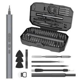 Resim Elektrikli Tornavida 153'ü 1'li Taşınabilir Hassas Tornavida Seti, 140 S2 Manyetik Uçlar, 3 Tork Ayarı, 650mAh Güç Tornavida Kablosuz Şarj Edilebilir, PC Telefon Dizüstü Bilgisayar Oyuncak Saat Tornavida Çıkarma Için Tamir Aracı Kiti 
