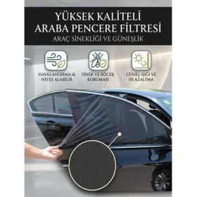 Resim Ankaflex Tekli Araba Güneşlik Gölgelik Araç Yan Cam 110*60cm Lastikli Siyah Renk Tüm Binek Araçlar İçin Uyumlu 