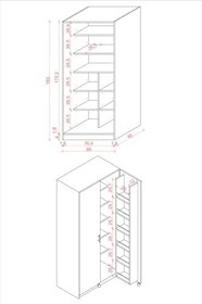 Resim Asra Trend Mutfak Kiler Dolabı MK-02 