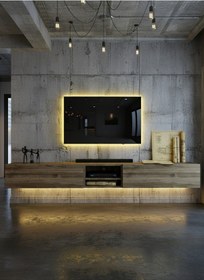 Resim Resital Ledli Duvara Monte Tv Sehpası - Ceviz - W6009-2 Ceviz 