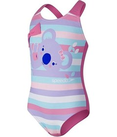 Resim Speedo Koko Koala Desenli Çapraz Sırtlı Kız Çocuk Mayosu Mavi 