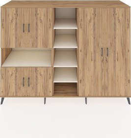 Resim Kronos Dolap 13 Raflı 6 Kapaklı 220x59x163 Çam-çam/aytaşı Çam-çam/aytaşı 