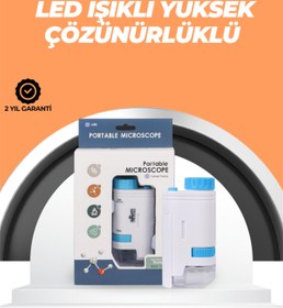 Resim TeknoKesgin Portatif El Mikroskop – LED Işıklı, Aynı Anda Net Odaklama 