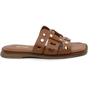 Resim Greyder 59250 Taba Hakiki Deri Kadın Terlik -814 Taba 