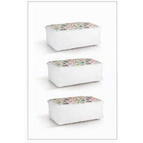 Resim Vedsey 3 Lü Set & 50x25x20 Cm Sevimli Hayvan Baskılı Hurç & Baza Altı - Dolap İçi Düzenleyici Beyaz 