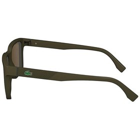 Resim Lacoste L6011s 210 56 Unisex Dikdörtgen Yeşil Kemik Güneş Gözlüğü Yeşil 