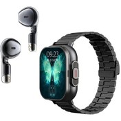 Resim Siyah Çelik Huawei Mate 70 Pro Mate Xt X6 X5 Akıllı İzle Tws 2'si 1 Arada Kablosuz Bluetooth Gürültü Önleyici Kulaklık İzle Nabız Nfc 