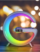 Resim Aırstorr Akıllı Masa Lambası Kablosuz Şarj Atmosfer Lambası Bluetooth Hoparlör Kısılabilir Gece Lambası Müzik 
