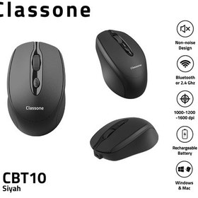 Resim Classone Cbt10 Bluetooth + 2.4 Ghz Şarj Edilebilir Kablosuz Mouse-siyah Diğer 