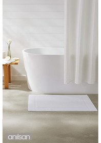 Resim Çerçeve Beyaz Ayak Havlusu - 50x70 Cm, 245 Gr, %100 Pamuk, Spa Ve Otel Banyo Paspası, Günlük Kullanıma Uygun Beyaz 