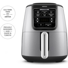 Resim Karaca Air Pro Cook Xl 2 In 1 Konuşan Airfryer Cool Gray 4 Kişilik Fritöz 