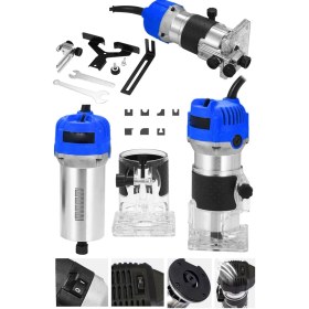 Resim Japan Pro Seri 3000 Watt 6 Kademe Devir Ayarli Formika Traşlama Freze Makinası Pens 6 mm 