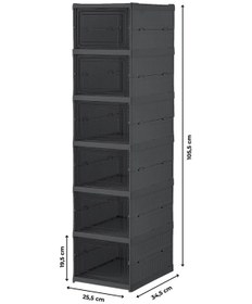 Resim 6 Katlı, Katlanabilir Ayakkabılık, Taşınabilir Çok Amaçlı, Geniş, Katlanabilir Dolap Ve Raf, Antrasit Antrasit 