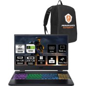 Resim Acer Nitro 5 Intel Core I5 12500H 64GB 256GB SSD RTX4050/6GB 140W 15.6" Fhd 144HzWindows 11 Pro Taşınabilir Bilgisayar & Per4 Çanta NHQLZEY002P371 