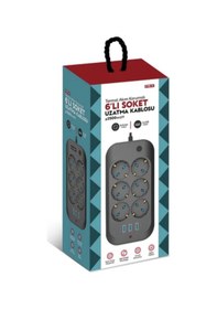 Resim Termal Akım Korumalı, Çocuk Korumalı, 6 Lı 2 Mt Uzatma Kablosu 6 X Priz, 3 X Usb 1 