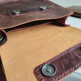 Resim Hakiki Deri Elyapımı Çanta 20*20 cm 