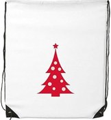 Resim DIYthinker Kadın Noel Ağacı Kırmızı Festival İllüstrasyon Desen İpli Sırt Çantası İnce Çizgiler Alışveriş Yaratıcı El Çantası Omuz Environ Tal Polyester Çanta 