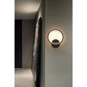 Resim Aura Modern Tasarım Siyah Renk Gün Işığı Ledli Hol - Banyo - Mutfak - Salon LED Duvar Aplik 
