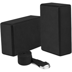 Resim Moveevo "2'li Yoga Blok Seti + Ayarlanabilir Yoga Kayışı - Esneklik Ve Denge İçin Mükemmel" 