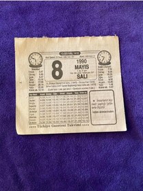 Resim 8 Mayıs 1990 Takvim Yaprağı - Nostalji Koleksiyonluk Takvim Yaprağı 