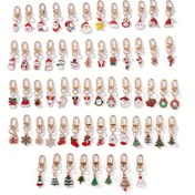 Resim 25 Parça Rastgele Karışık Noel Serisi Anahtarlık, Metal Anahtarlık Halkaları, Çeşitli Noel Hediye Kolyeleri, Anahtar Çantası Aksesuarları İçin Mükemmel Pratik Tasarım, İdeal Noel Parti Dekorasyonları ve Küçük Hediyeler 